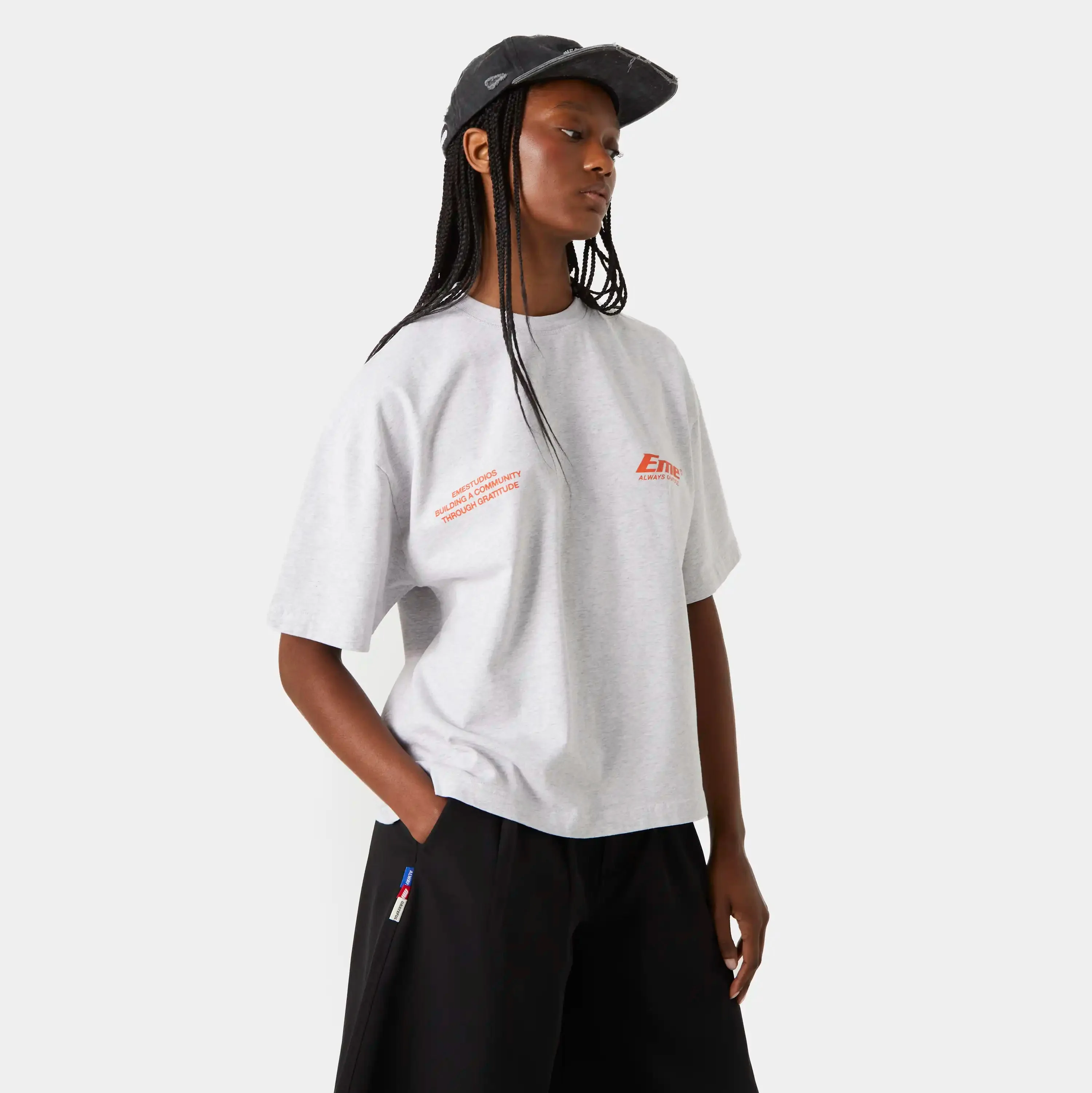 Eme Studios Speeding Up Grey Oversized Tee - Image 5