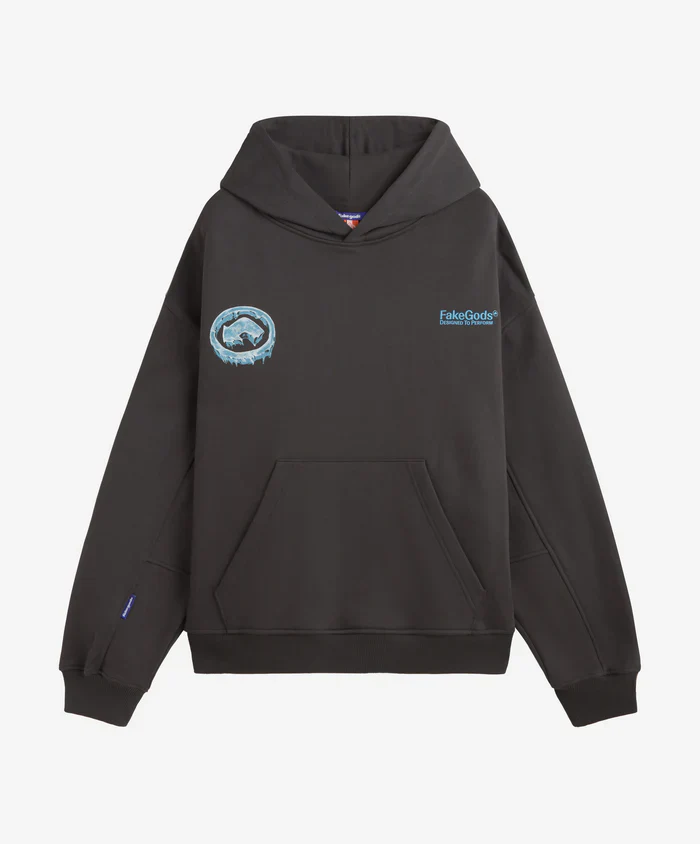 Fakegods Iced Logo Hoodie Dark Grey - Image 2