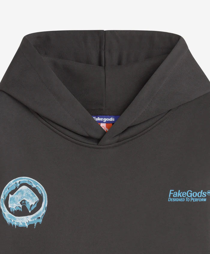 Fakegods Iced Logo Hoodie Dark Grey - Image 4