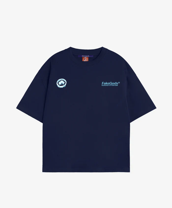 Fakegods Iced Logo Tee Navy - Image 2