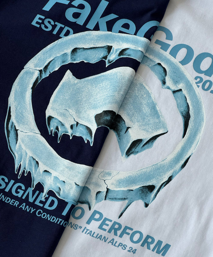 Fakegods Iced Logo Tee Navy - Image 4