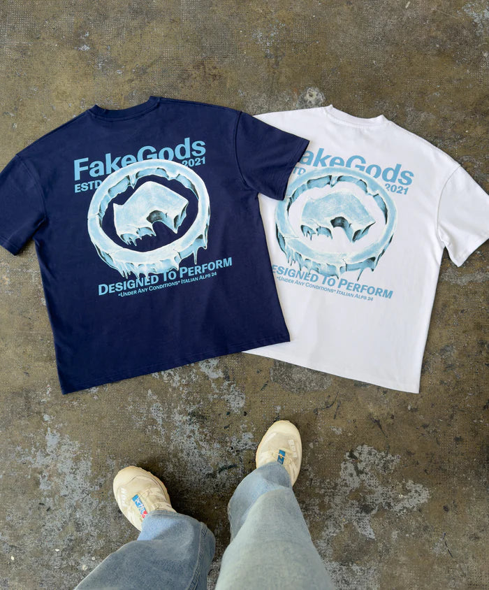 Fakegods Iced Logo Tee Navy - Image 5