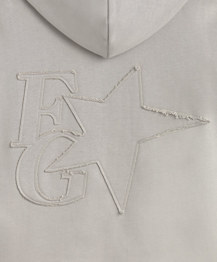 Fakegods Star Hoodie Mid Grey - Image 4