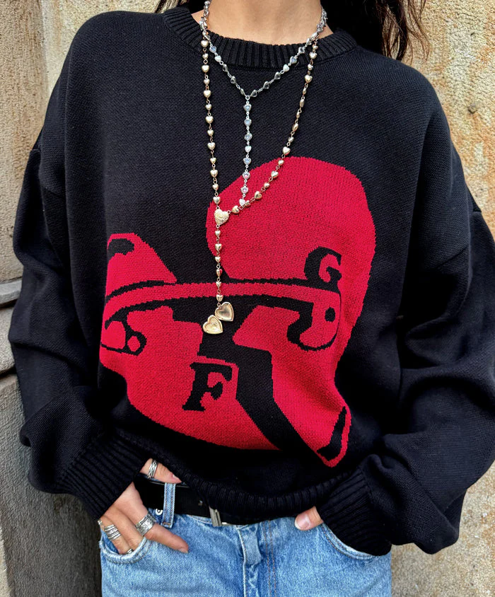 Fakegods Valentine’s Knitted Sweater Black - Image 5