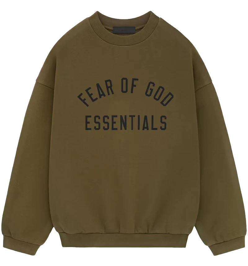 Fear of God Essentials Fleece Crewneck (FW24) Olive