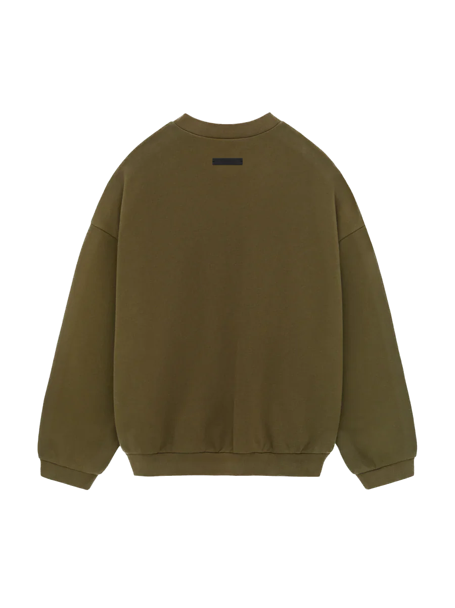 Fear of God Essentials Fleece Crewneck (FW24) Olive - Image 2