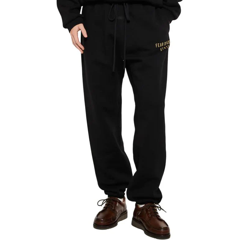 Fear of God Essentials Fleece Essential Sweatpant Black/Gold - Image 5