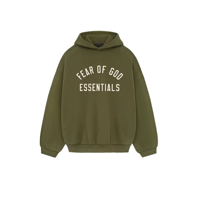 Fear of God Essentials Fleece Hoodie (FW24) Military