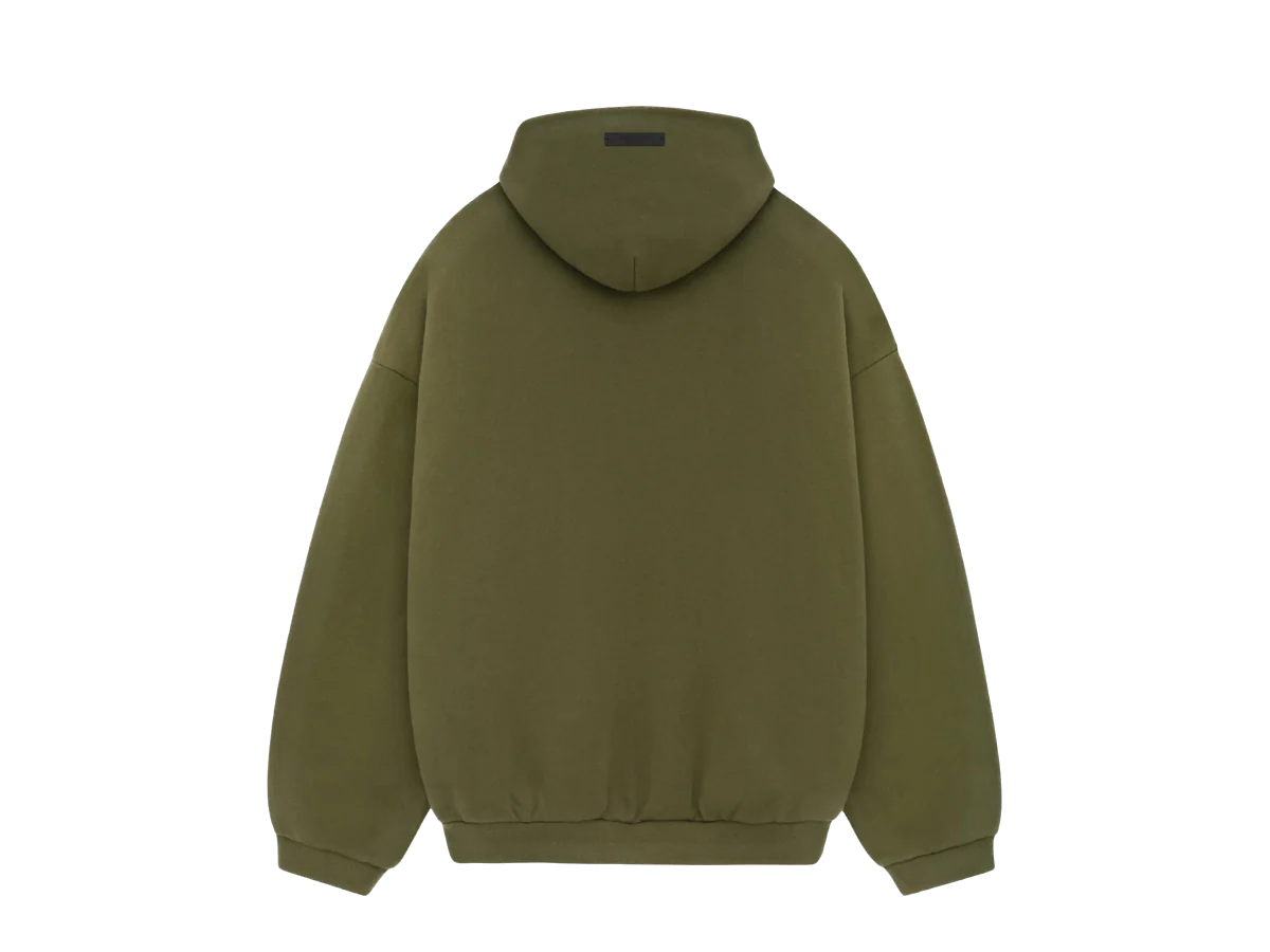 Fear of God Essentials Fleece Hoodie (FW24) Military - Image 2