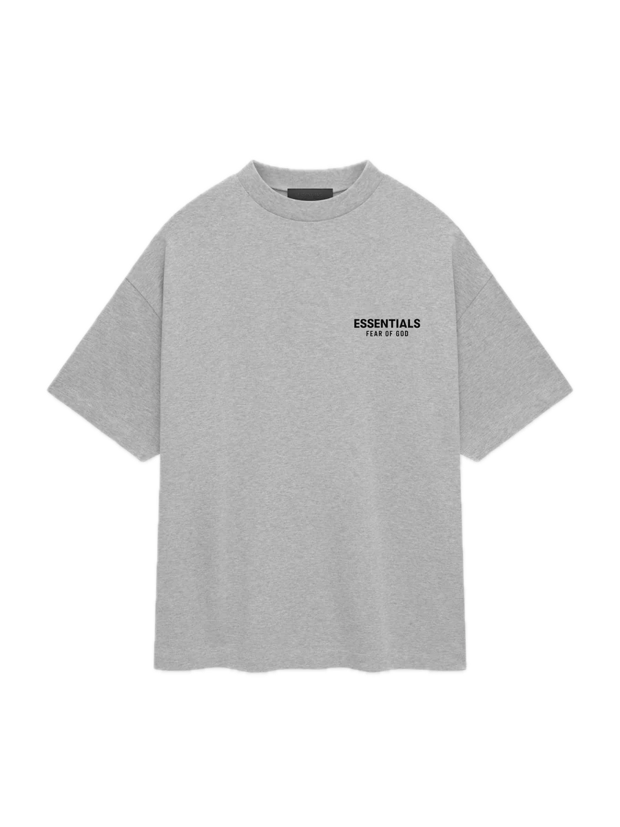 Fear of God Essentials Jersey Crewneck T-Shirt Light Heather Gray - Image 2