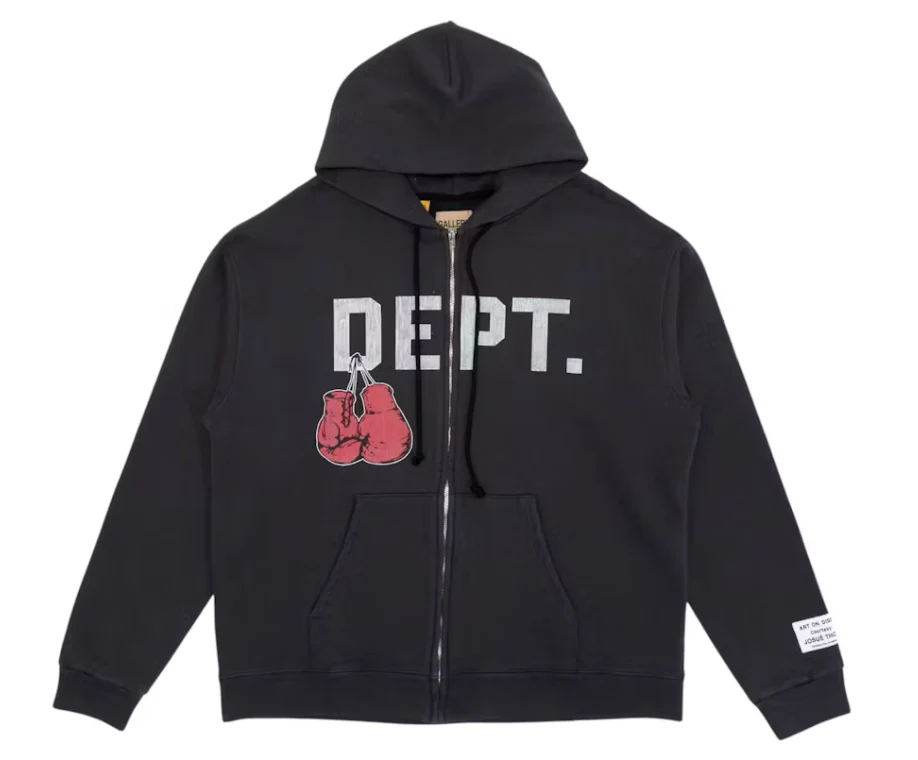 Gallery Dept. Boxing Merch Zip Hoodie Vintage Black