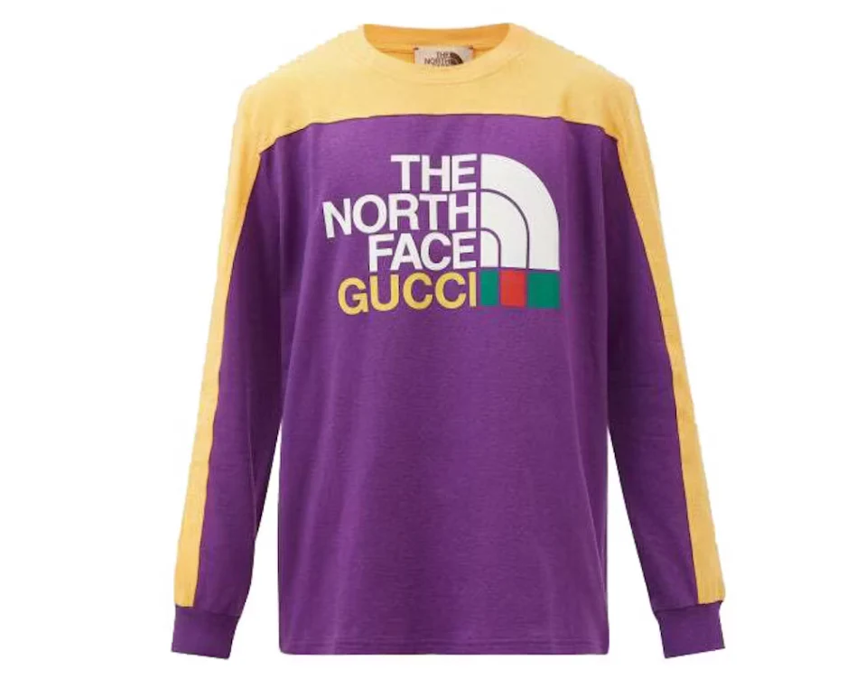 Gucci x The North Face Purple/Yellow Long Sleeve T-Shirt - Image 2
