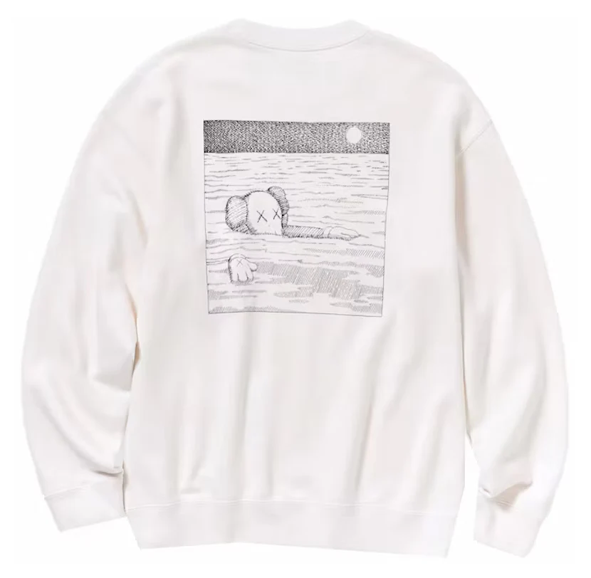 KAWS x Uniqlo Longsleeve Sweatshirt Off White - Image 2