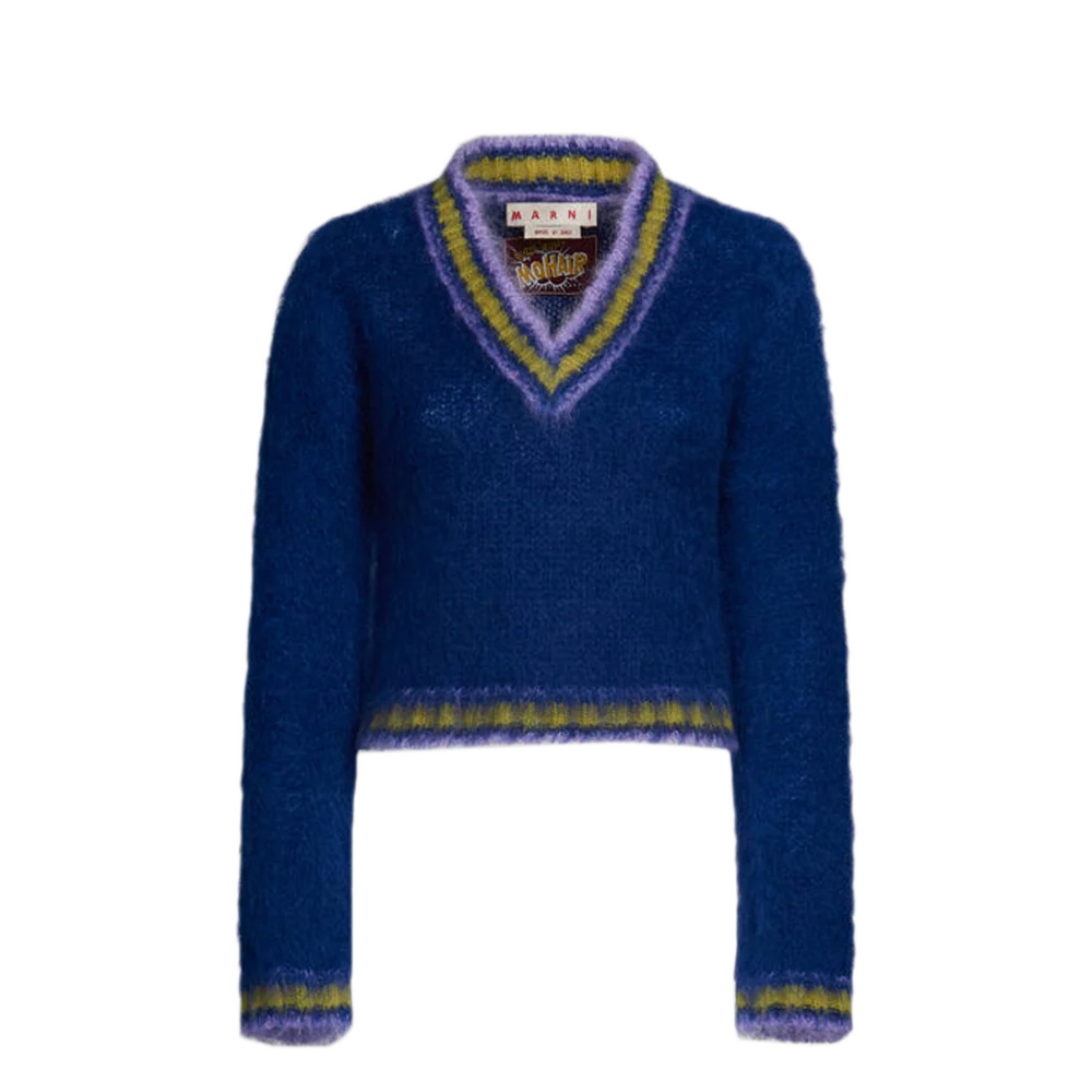 Marni Fuzzy Wuzzy College Mohair Sweater
