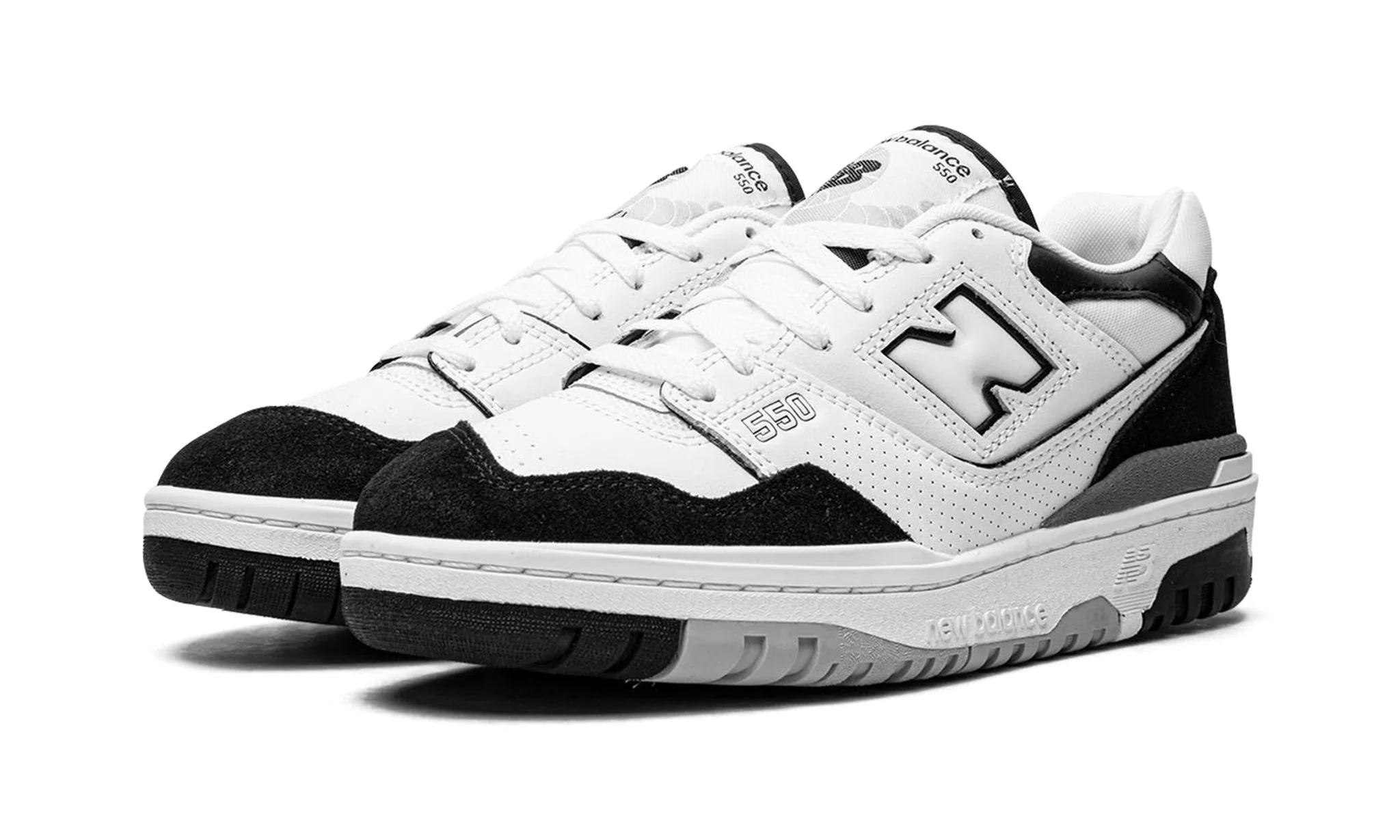 New Balance 550 White Black Rain Cloud GS - Image 2