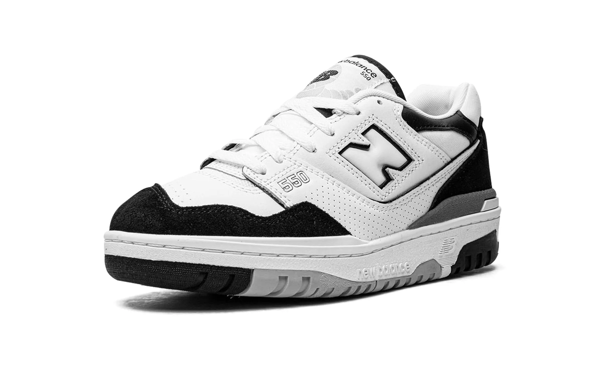 New Balance 550 White Black Rain Cloud GS - Image 4