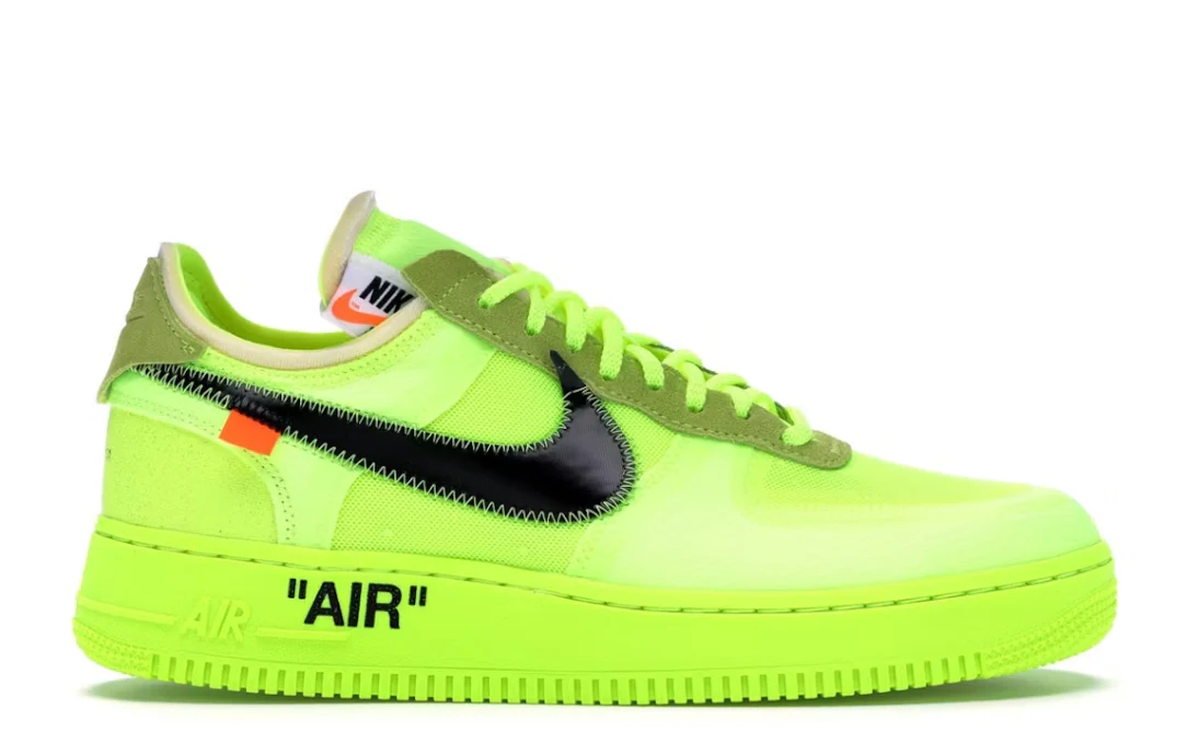 Nike Air Force 1 Low Off-White en amarillo neón