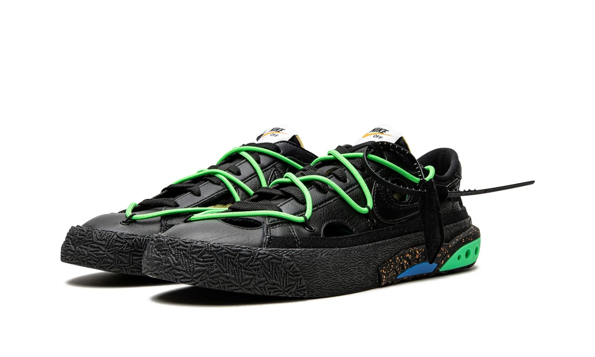 Nike Blazer Low Off-White Black Electro Green - Image 2