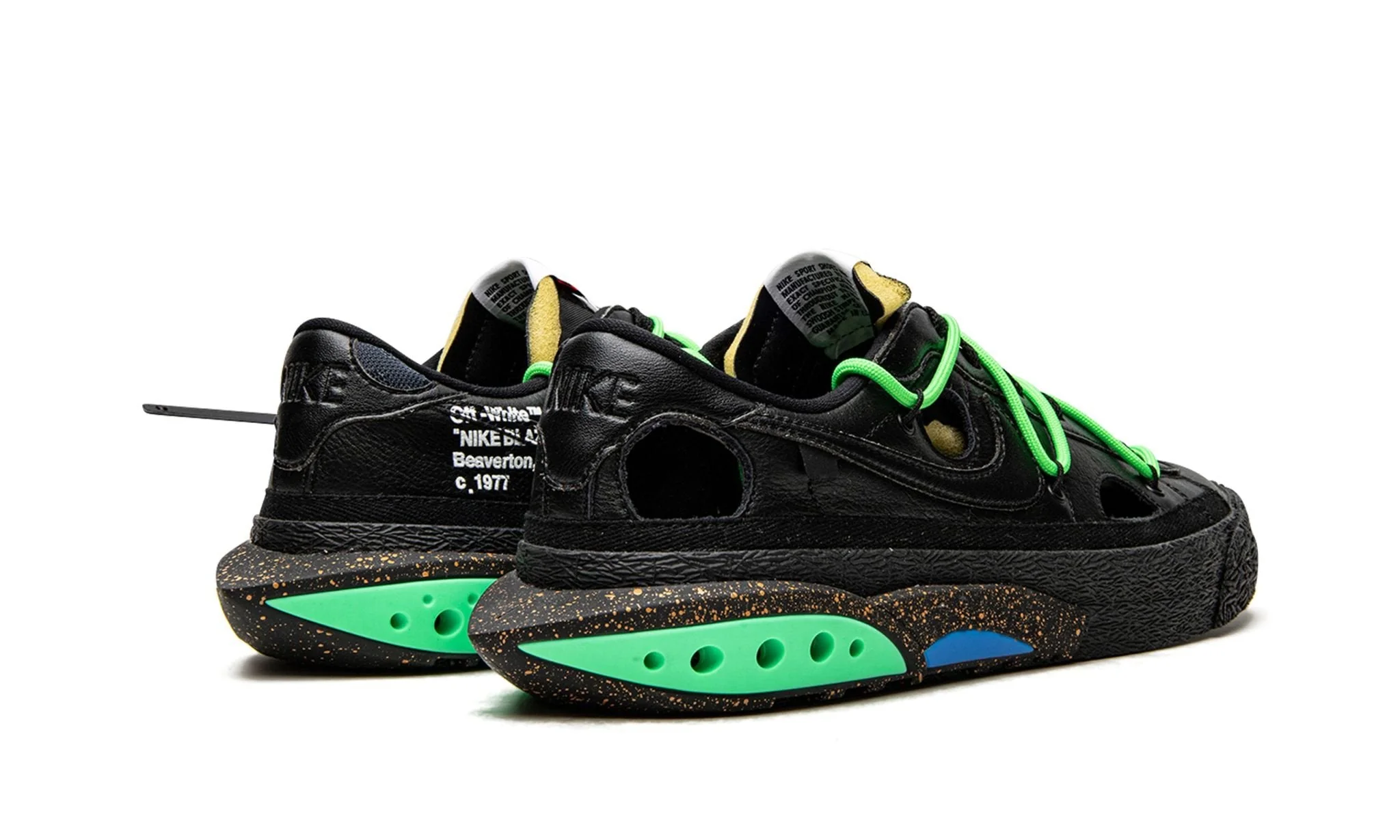 Nike Blazer Low Off-White Black Electro Green - Image 3
