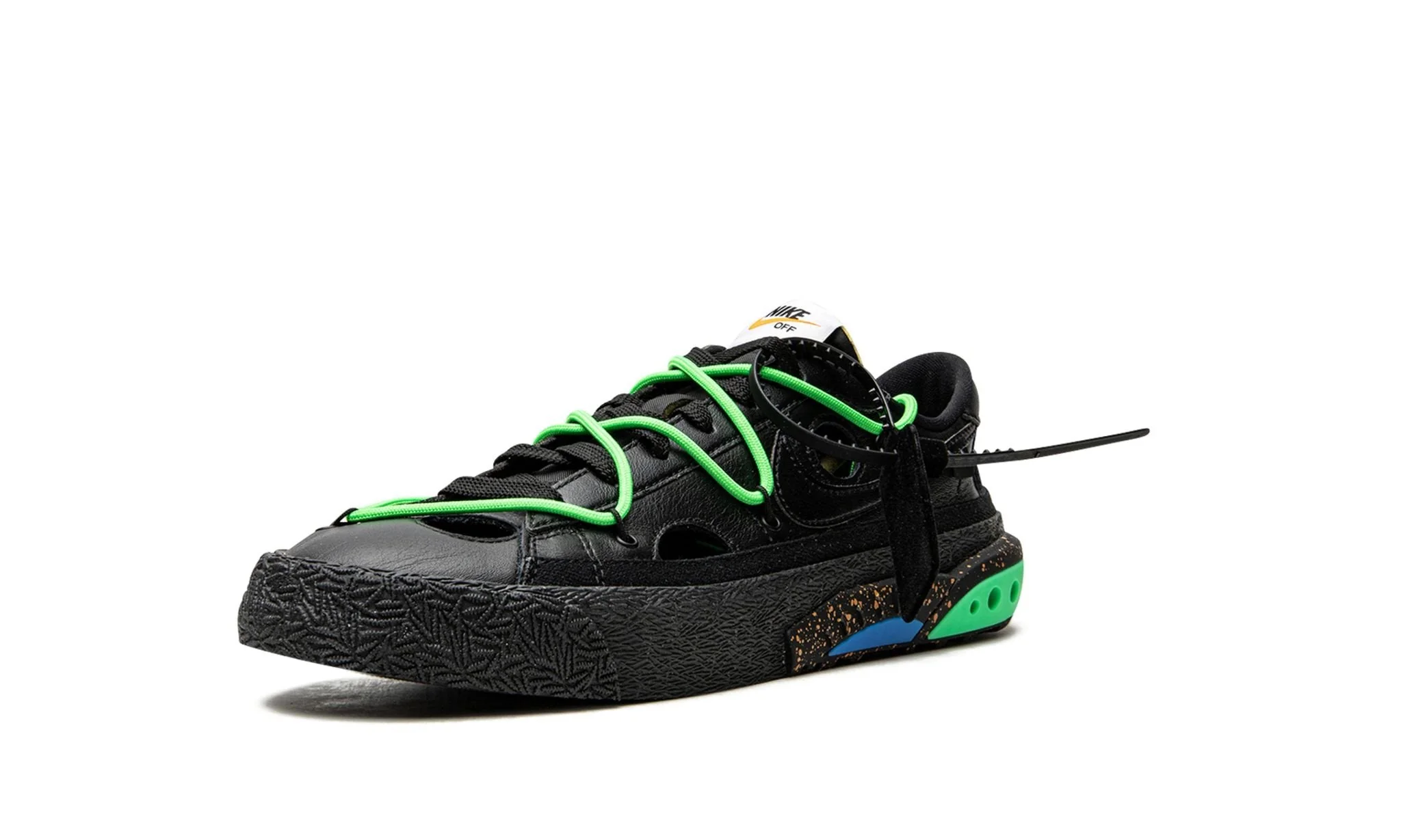 Nike Blazer Low Off-White Black Electro Green - Image 4