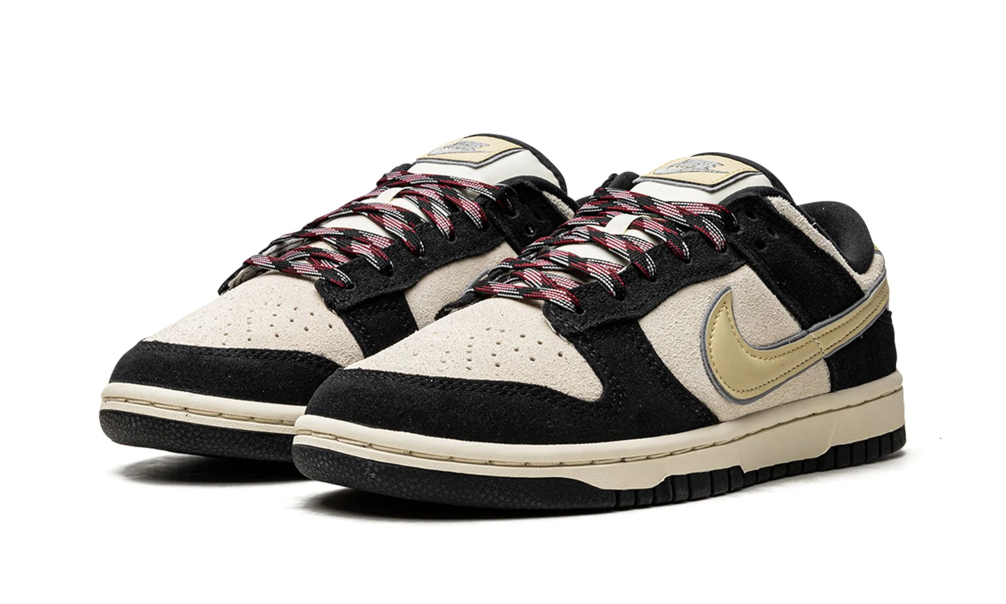 Nike Dunk Low LX Black Suede Team Gold (Women's) - Image 2
