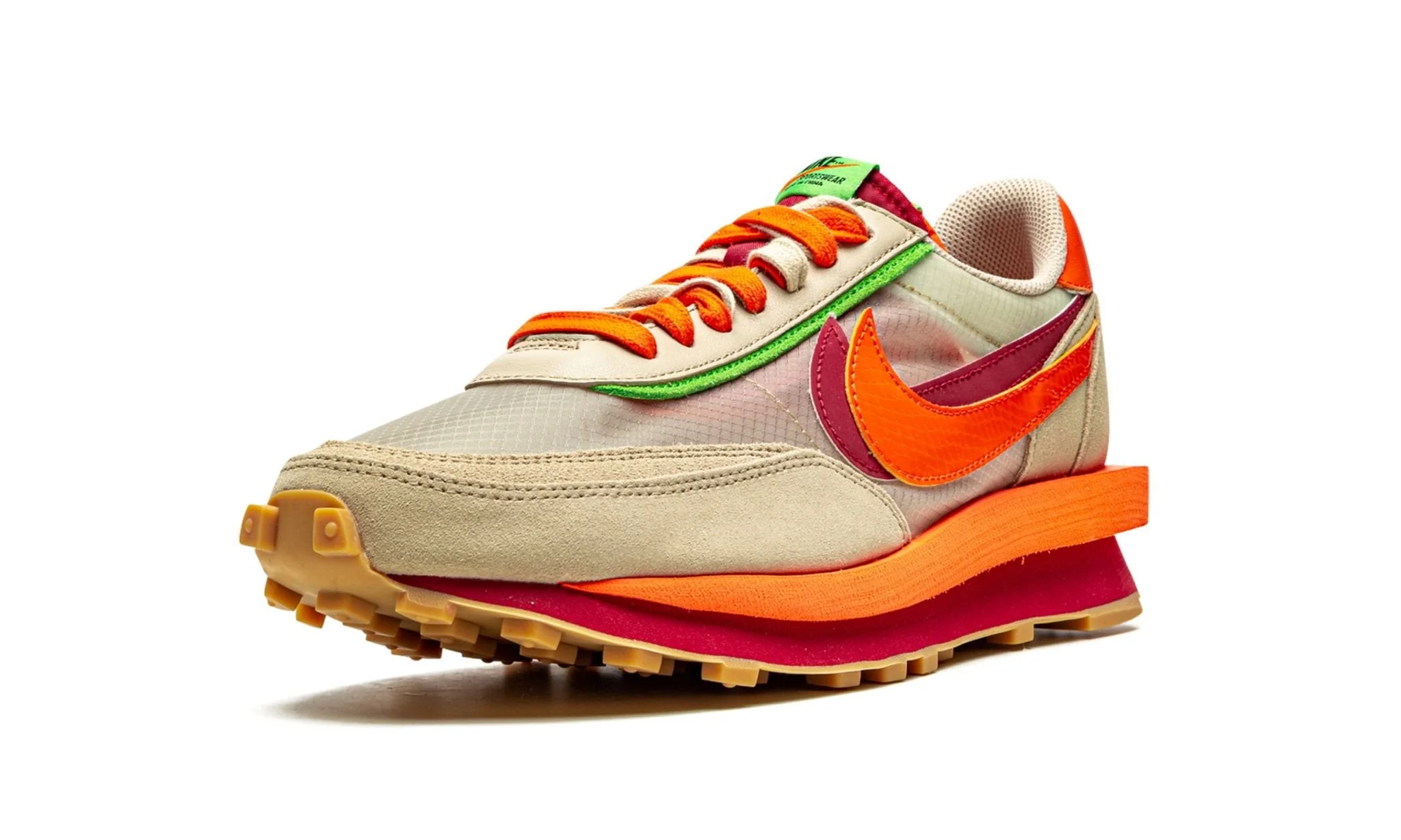 Nike LD Waffle sacai CLOT Kiss of Death Net Orange Blaze - Image 4