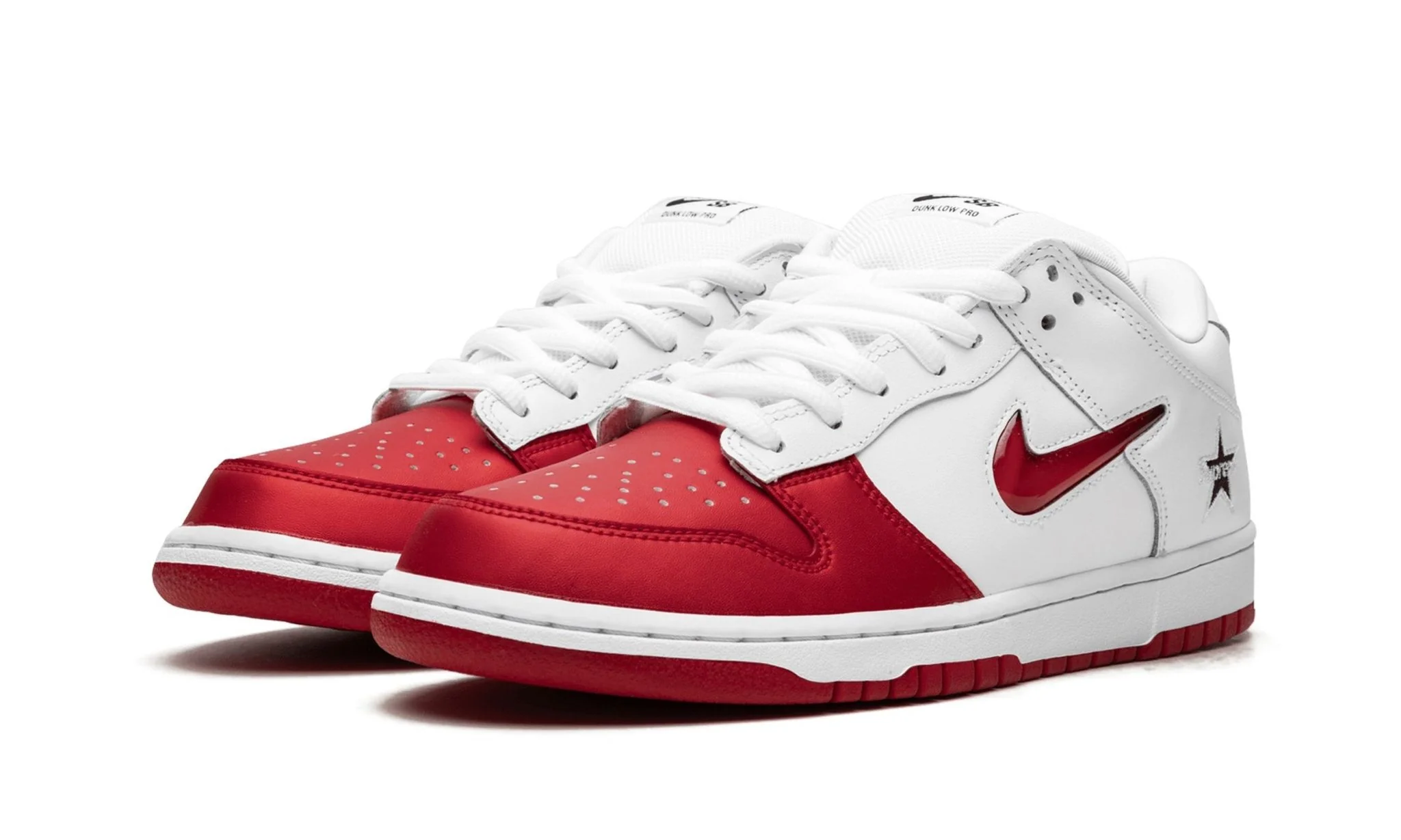 Nike SB Dunk Low Supreme Jewel Swoosh Red - Image 2