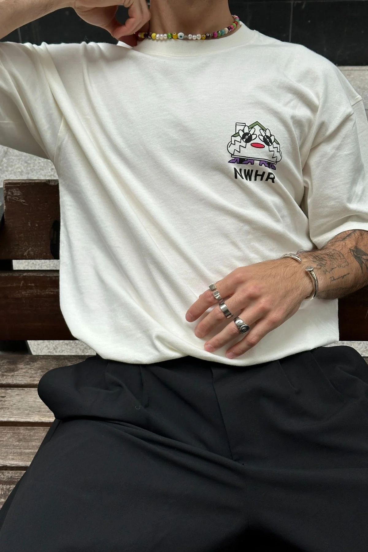 Nwhr House Club T-Shirt Beige - Image 5