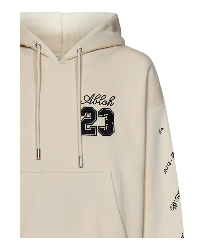 Off-White 23 Logo Skate Hoodie Beige - Image 3