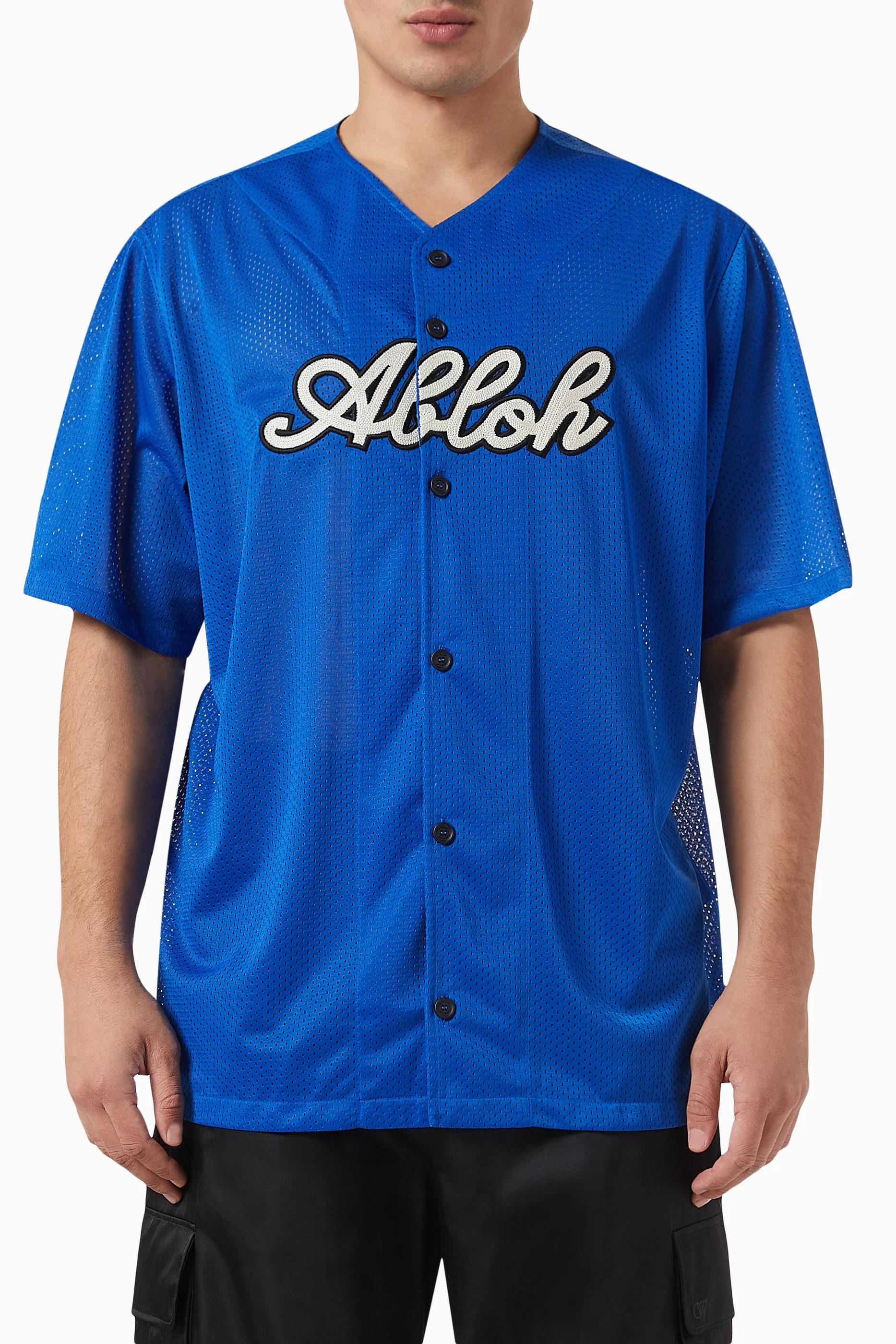 Off-White Baseball Mesh S/S Shirt Nautical Blue - Image 2