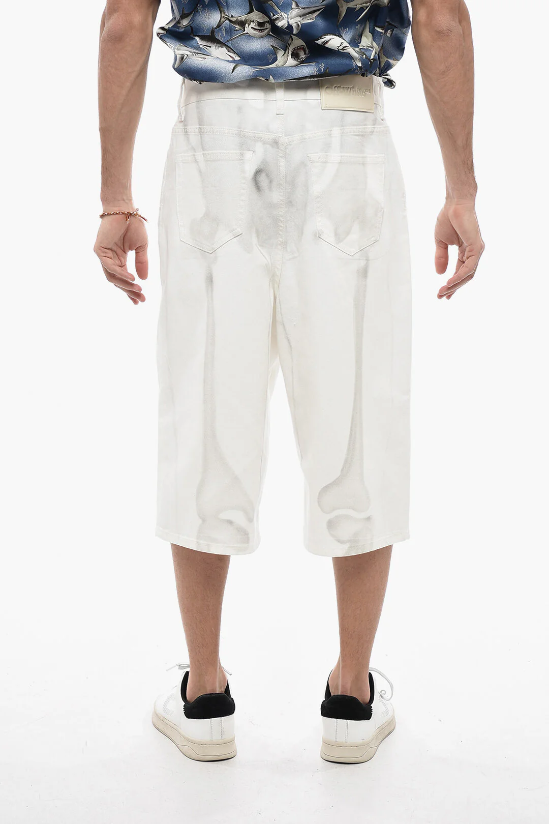 Off White Body Scan Denim Shorts White No Colour - Image 2