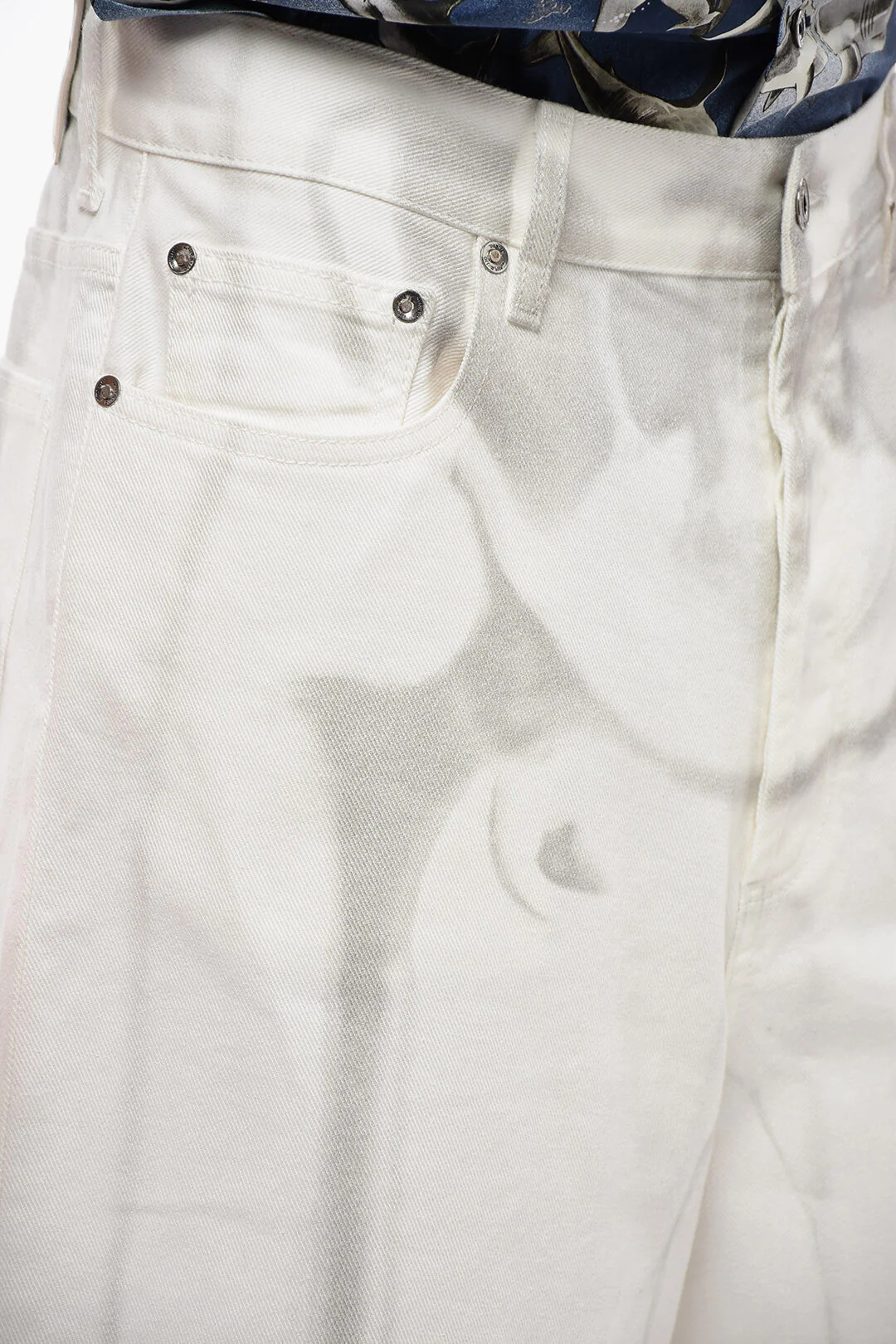 Off White Body Scan Denim Shorts White No Colour - Image 3