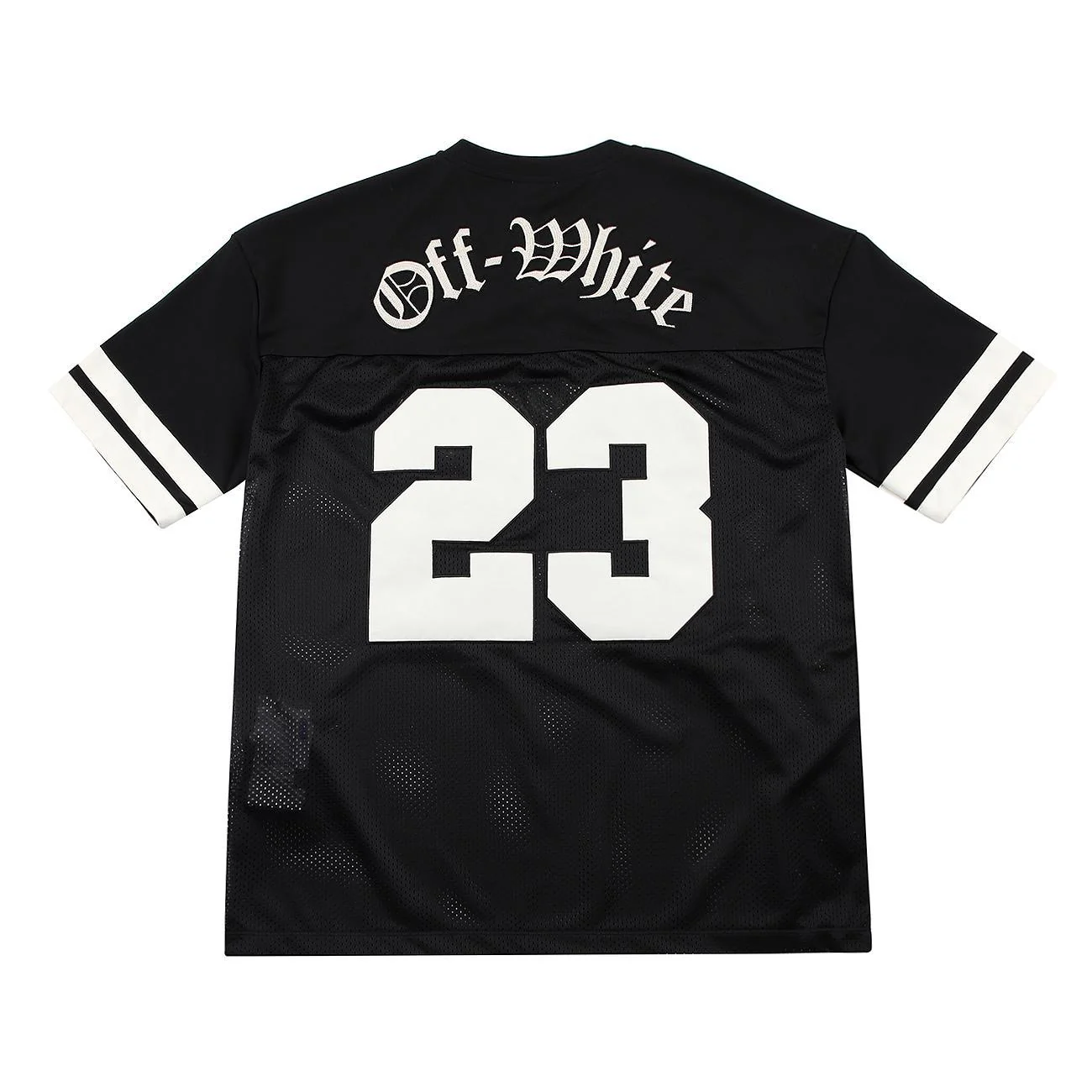 Off-White Football Mesh Abloh S/S Tee Black White - Image 2