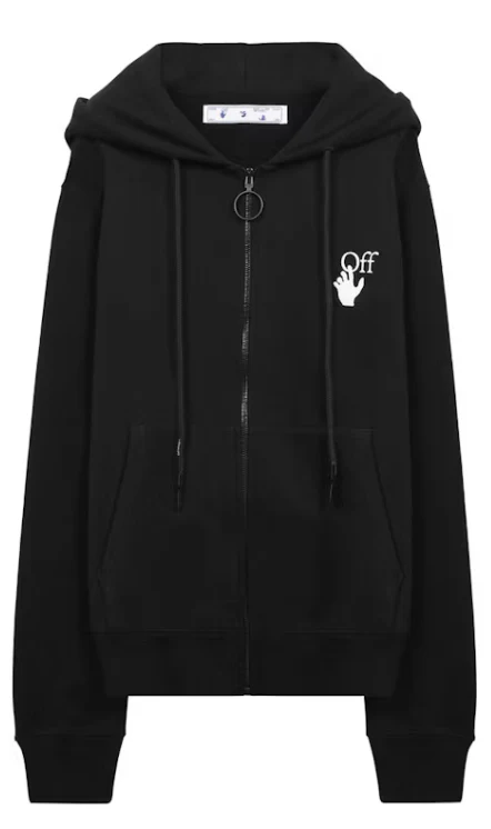 OFF-WHITE Pascal Arrows Zip Up Sweatshirt Black - Image 2