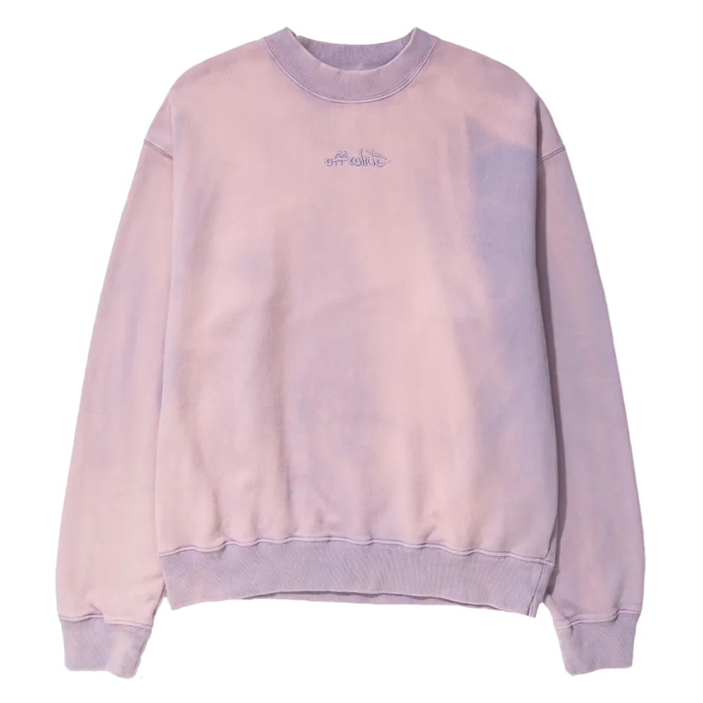 OFF-WHITE Purple Laundry Script Skate Crewneck
