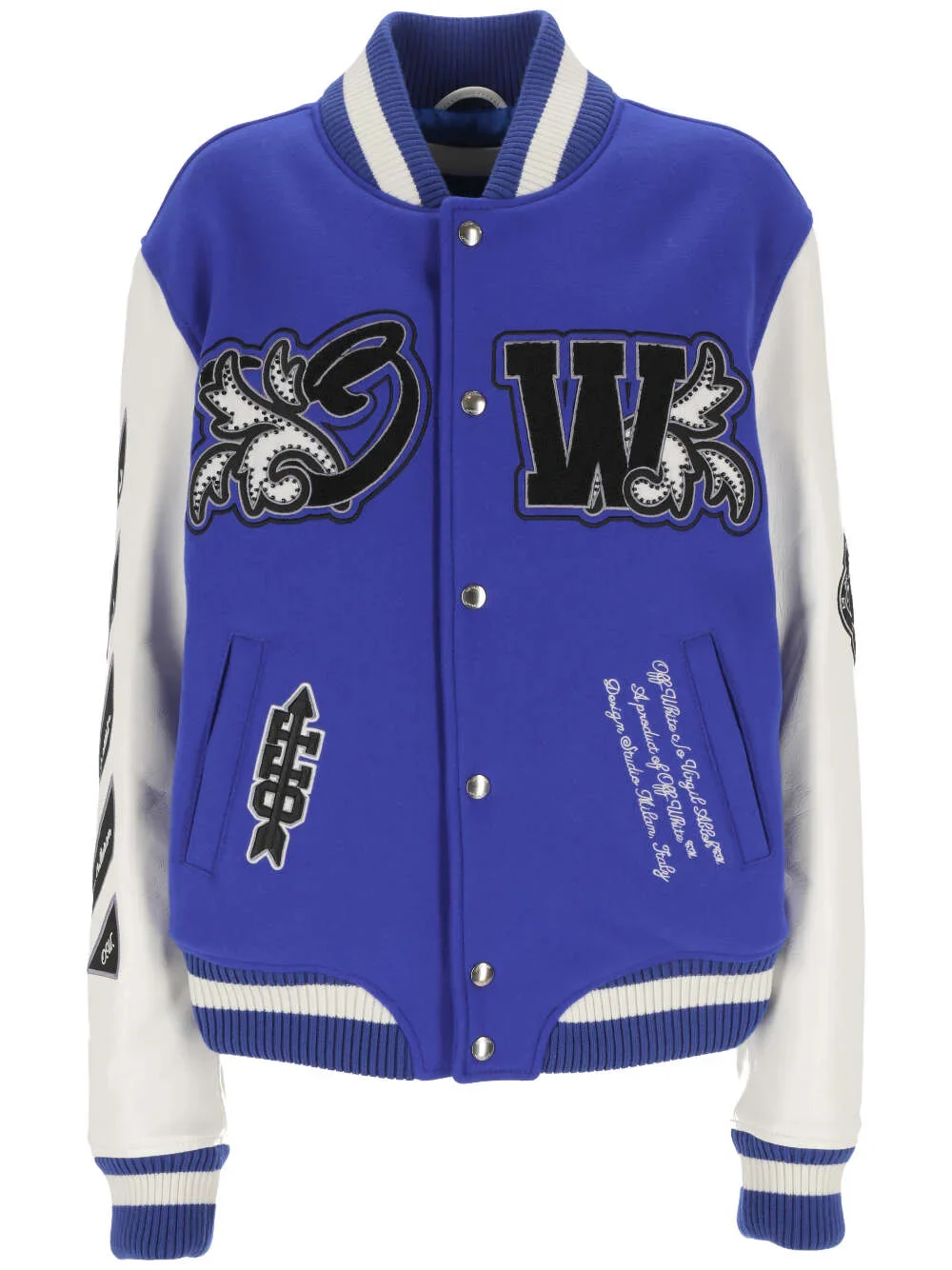 Off-White Royal Buttoned Varsity Jacket