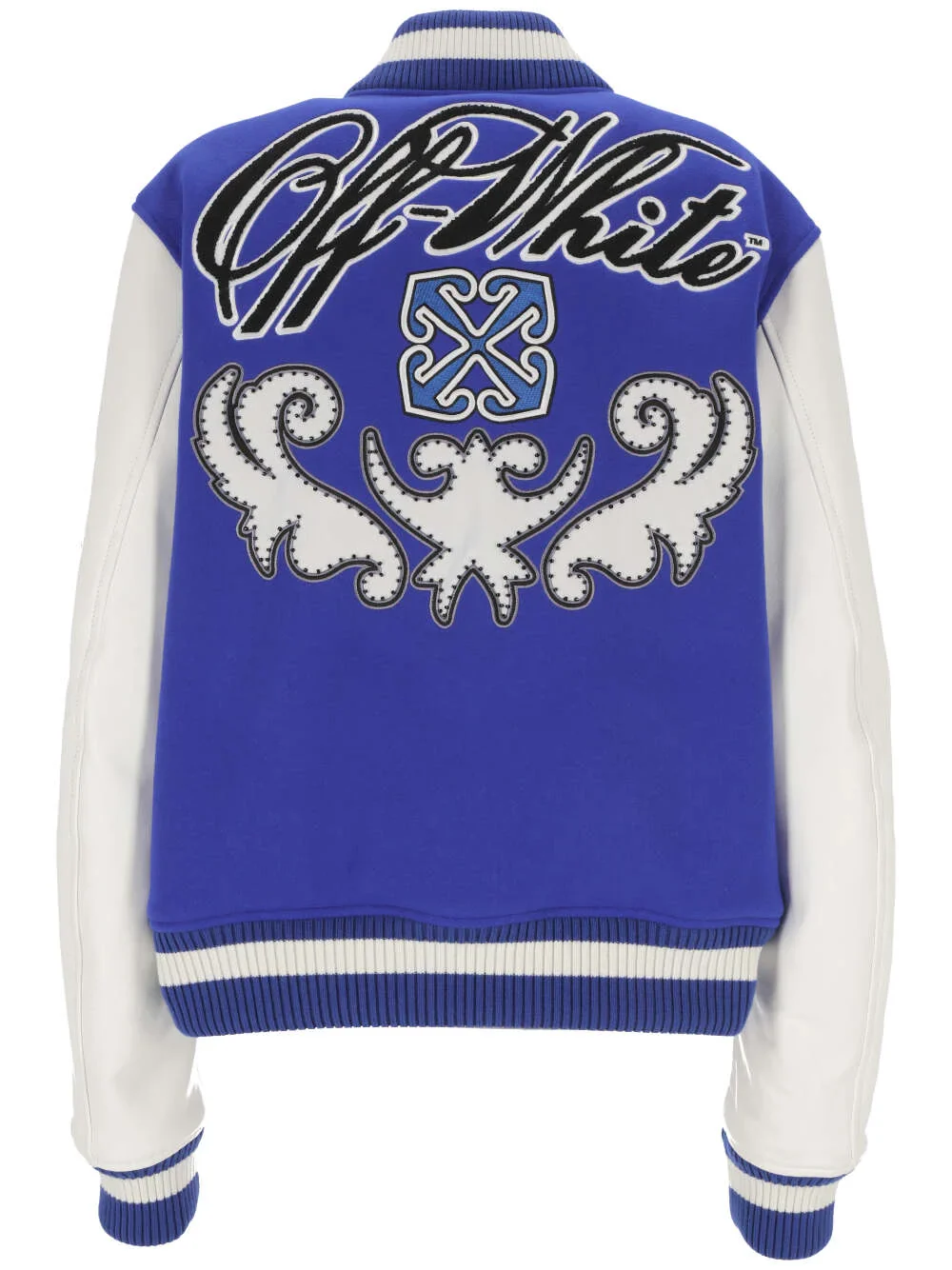 Off-White Royal Buttoned Varsity Jacket - Image 2