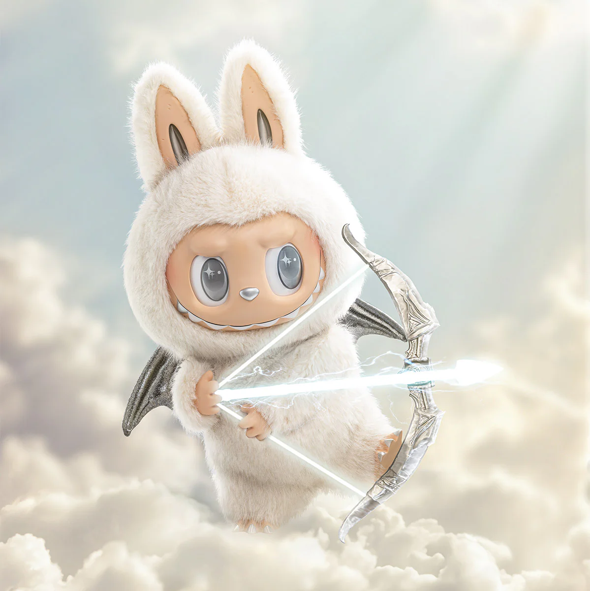 Pop Mart The Monsters Labubu Zimomo Angel in Clouds Figure + Tote Bag - Image 5