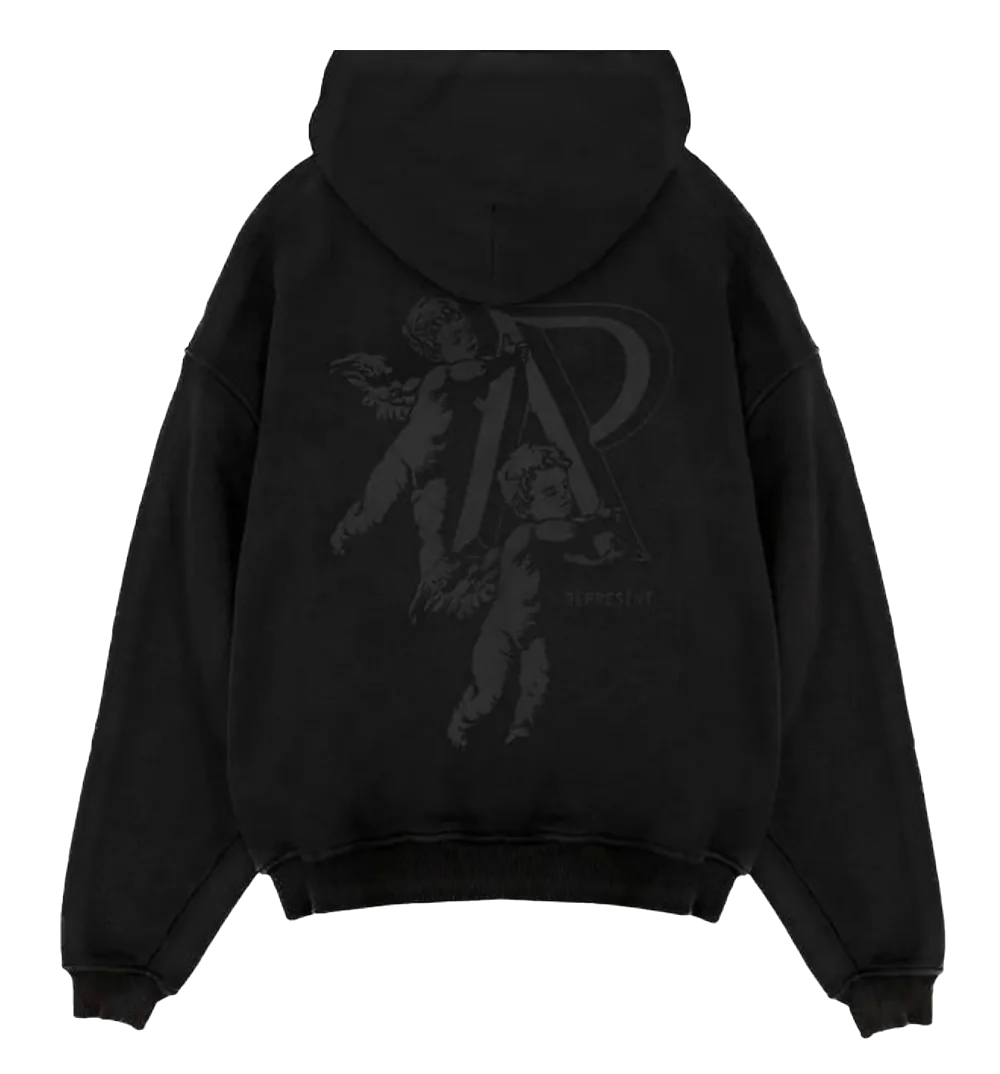 Represent Cherub Initial Zip Hoodie Jet Black - Image 2