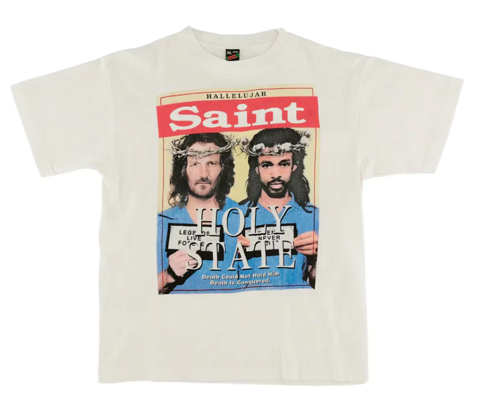 Saint Mxxxxxx x Denim Tears Holy State T-Shirt Vintage White