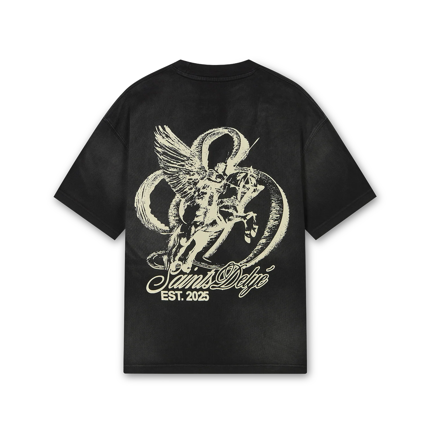 Saints Delyé Black Washed Effect Oversized Tee - Image 2