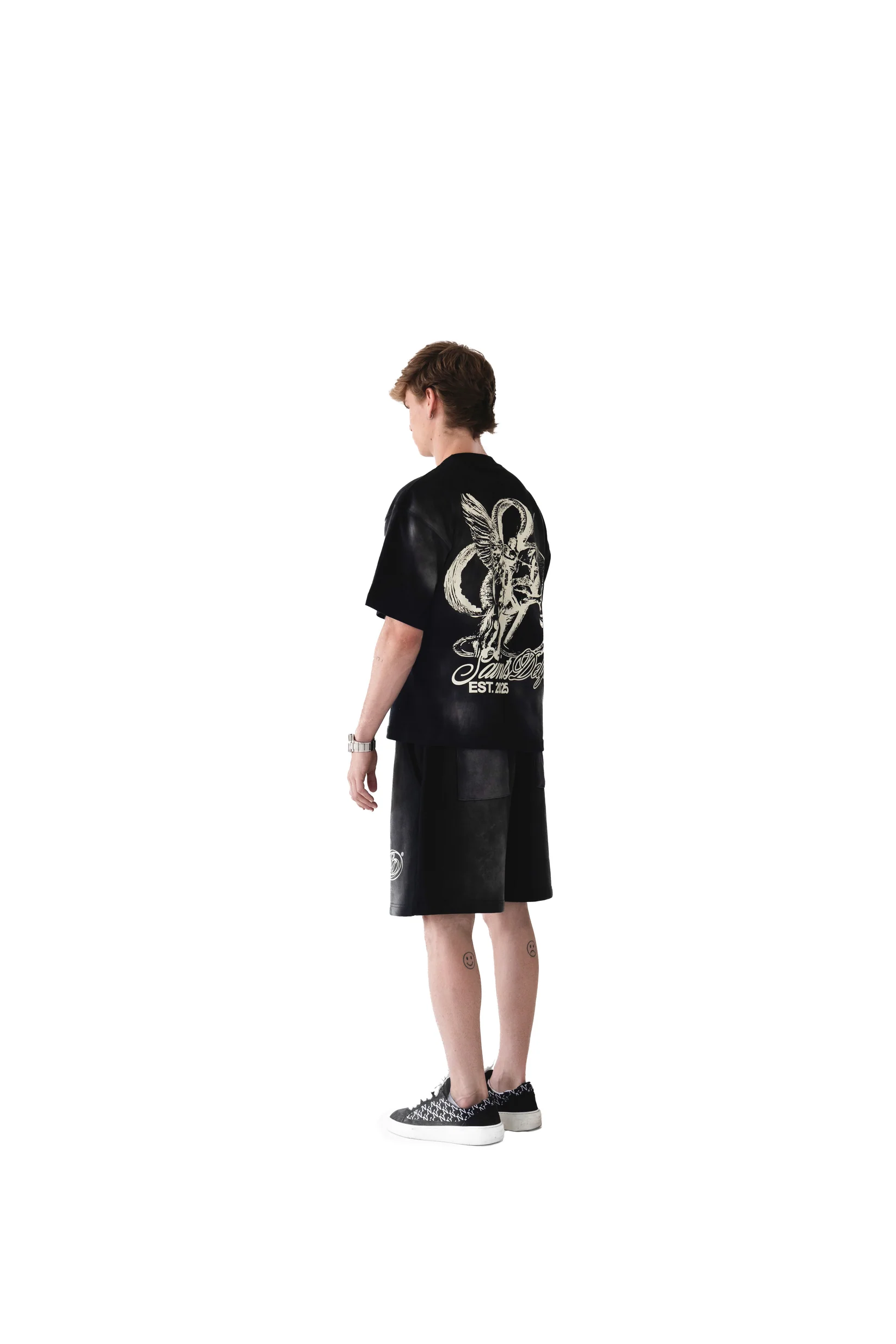 Saints Delyé Black Washed Effect Oversized Tee - Image 8