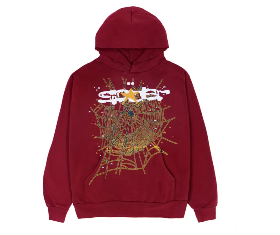 Sp5der Logo Hoodie Maroon