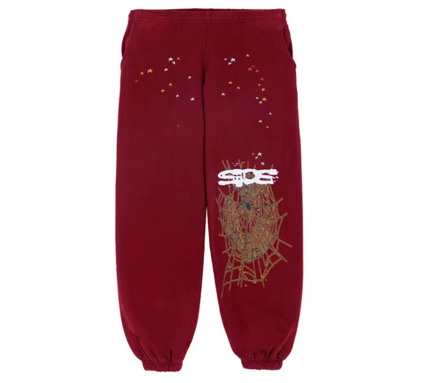 Sp5der Logo Sweatpant Maroon - Image 2