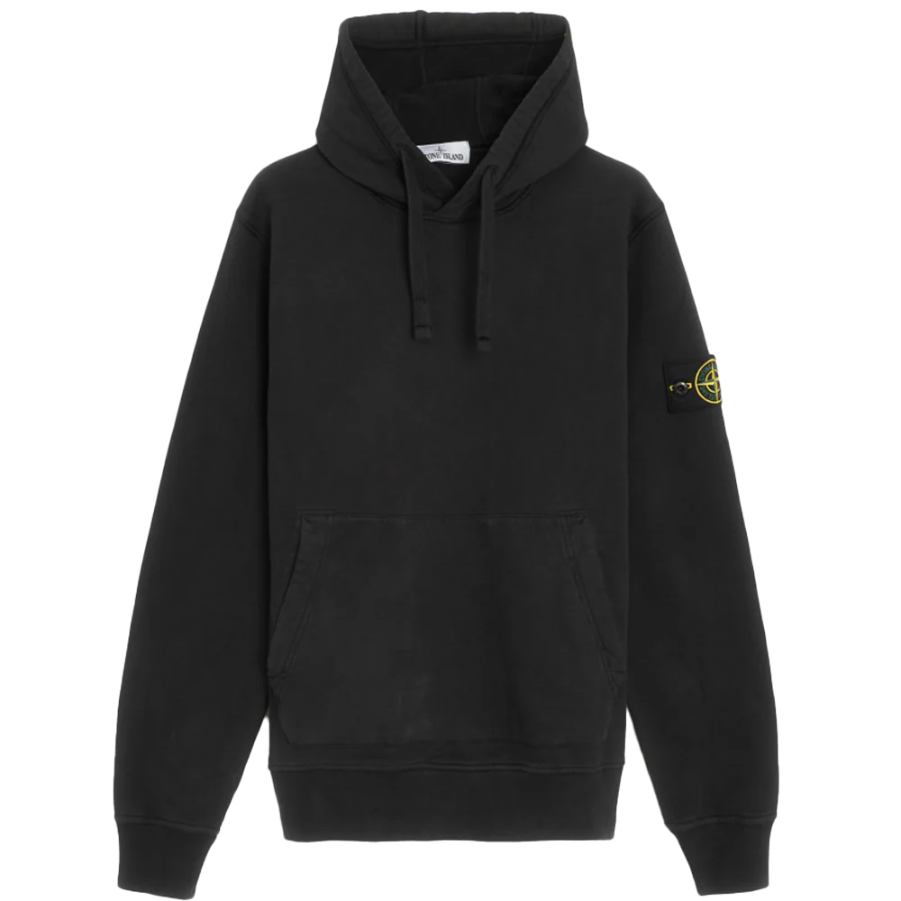 Stone Island Black Cotton Hoodie