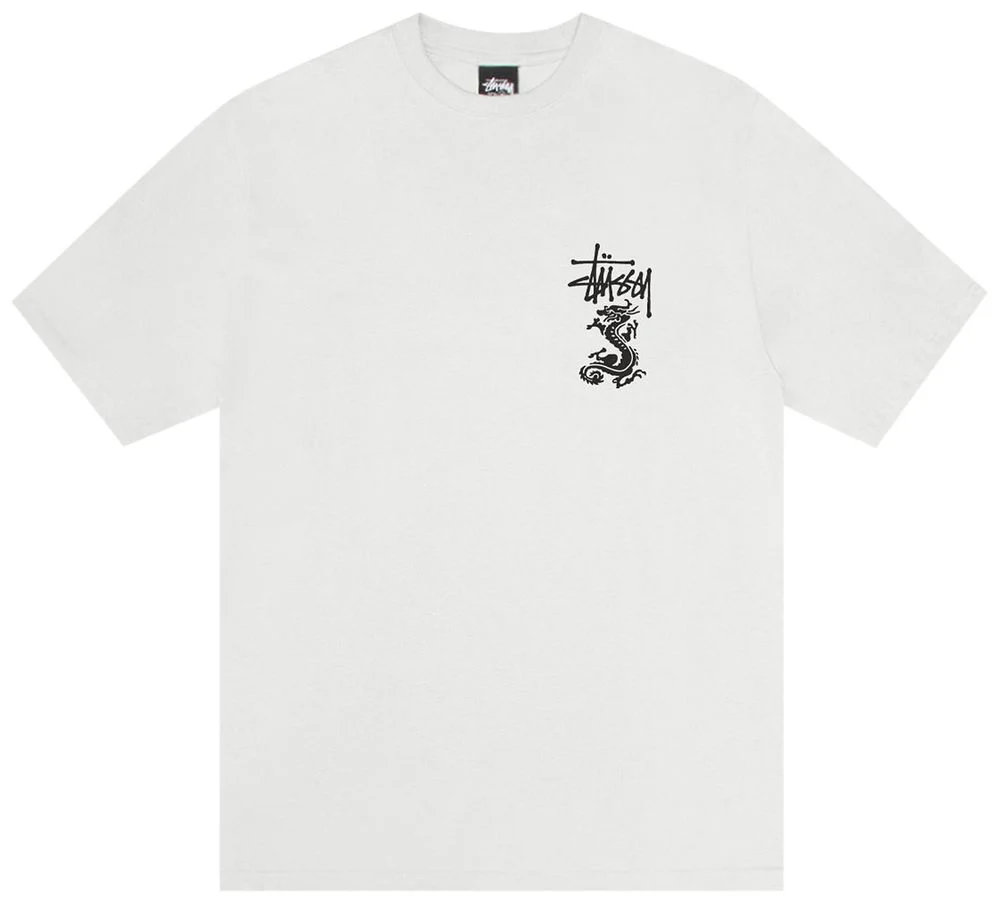 Stussy Double Dragon T-Shirt Pigment Dyed Natural