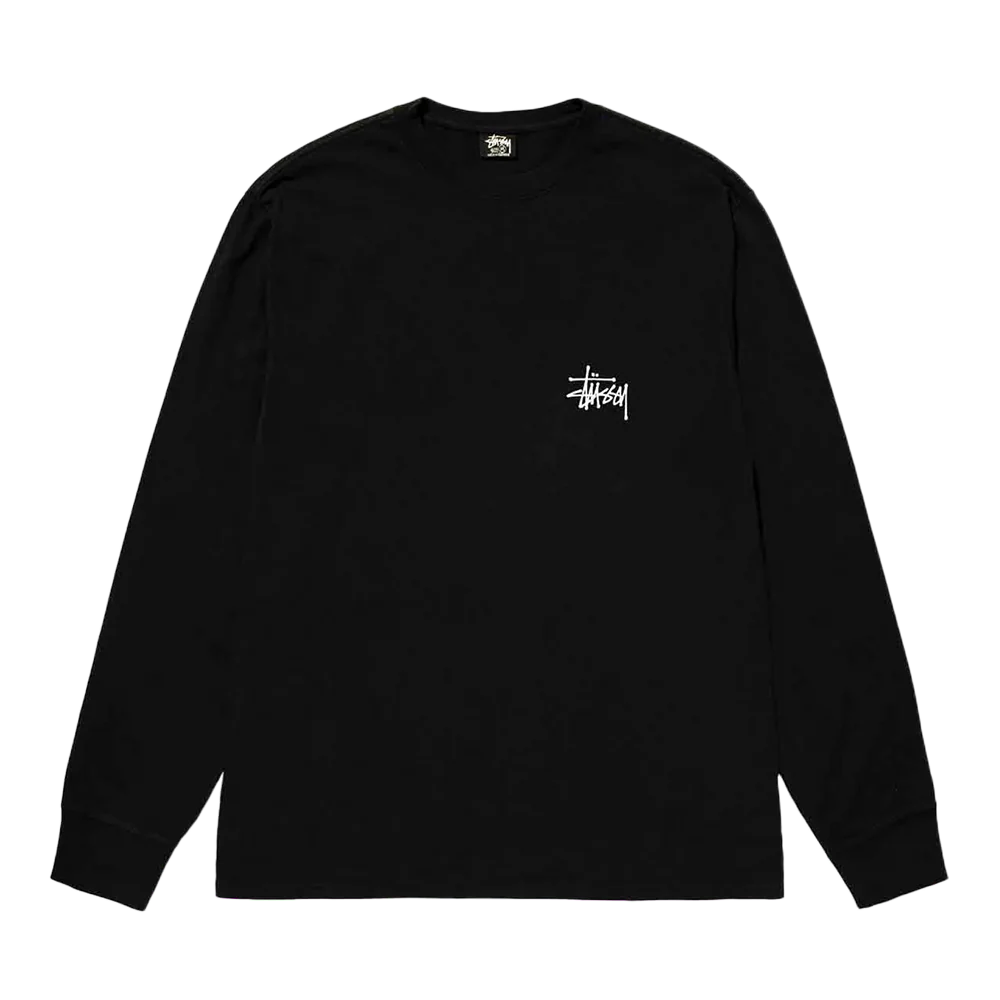 Stussy Long Sleeve Basic Tee Black - Image 2