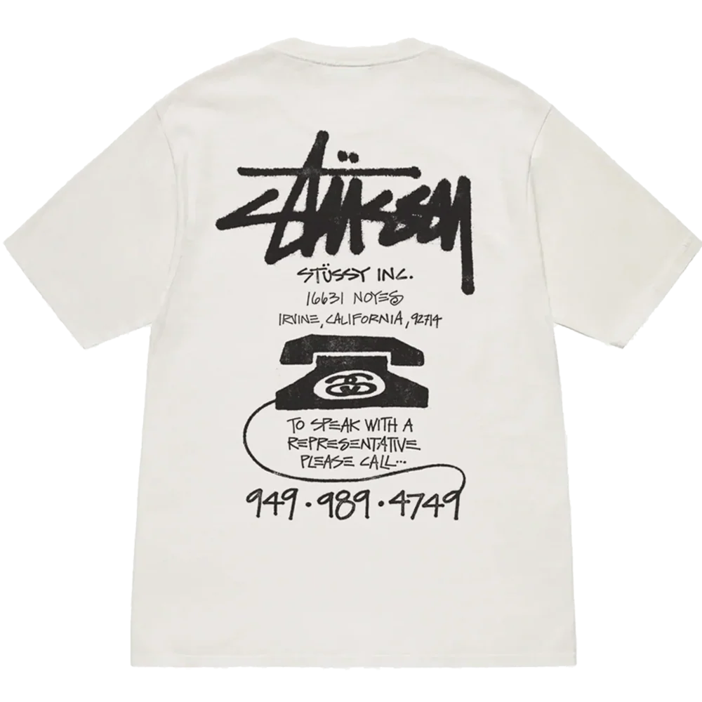Stussy Old Phone Tee Natural