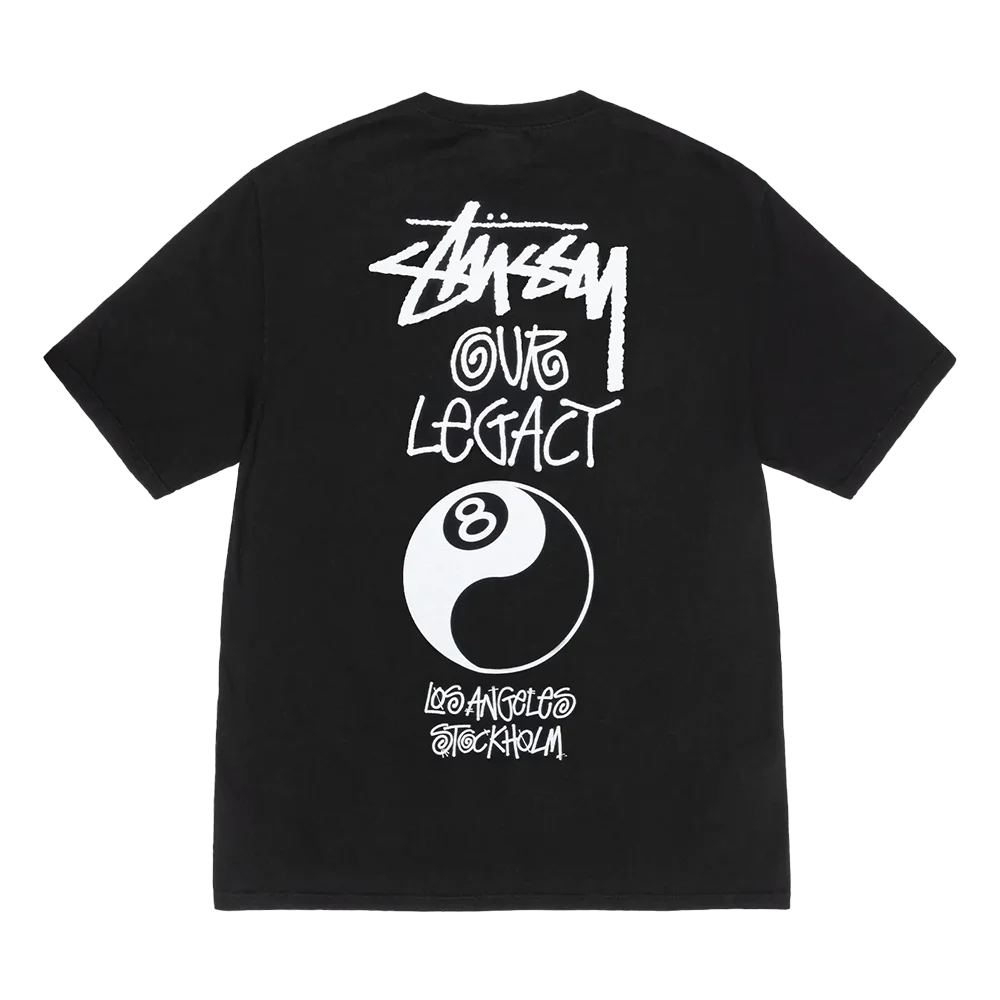 Stussy x Our Legacy 8 Ball Ying Yang Pigment Dyed Tee Black