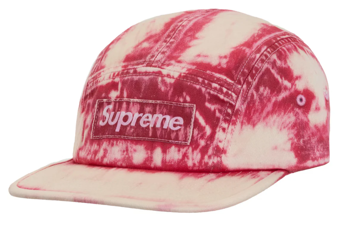 Supreme Bleached Chino Camp Cap Red